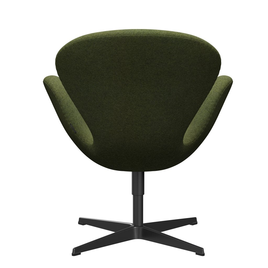 Fritz Hansen Swan Lounge Stuhl, schwarzer lackierter/Divina MD Wintergreen