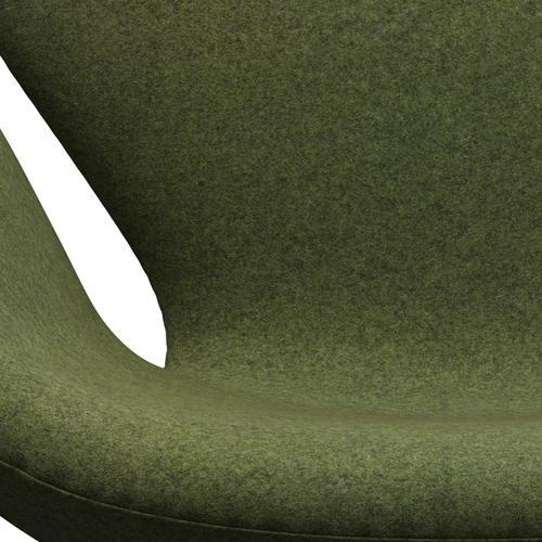 Fritz Hansen Swan休息室椅子，黑色漆/Divina MD Wintergreen