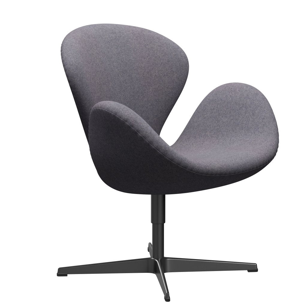 Fritz Hansen Swan Lounge Stuhl, schwarz lackiert/divina md weichblau grau