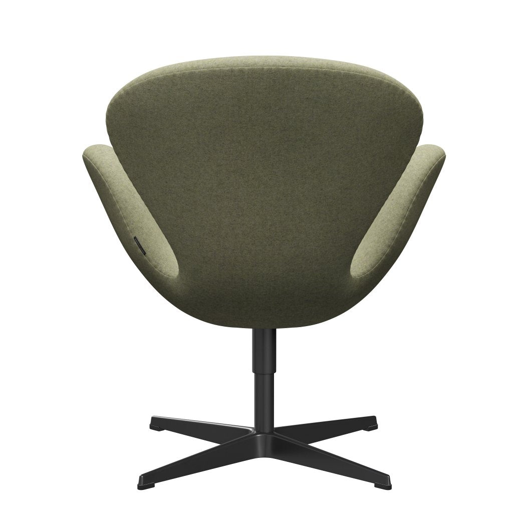 Fritz Hansen Swan Lounge Stuhl, schwarz lackiert/divina md weiches grün