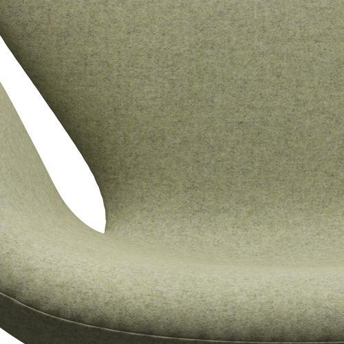Fritz Hansen Swan休息室椅，黑色漆/Divina MD软绿色