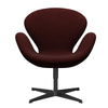 Fritz Hansen Swan Lounge Chair, Black Lacquered/Divina Melange Bourgondië