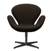 Fritz Hansen Joutsen lounge -tuoli, musta lakattu/divina melange tummanruskea
