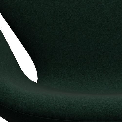Fritz Hansen Swan Lounge Silla, lacado negro/Divina Melange Dark Green (871)