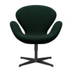 弗里茨·汉森·斯旺（Fritz Hansen Swan）休息室椅子，黑色漆/Divina Melange Dark Green（871）