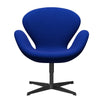 Fritz Hansen Joutsen lounge -tuoli, musta lakattu/divina melange sähköinen sininen