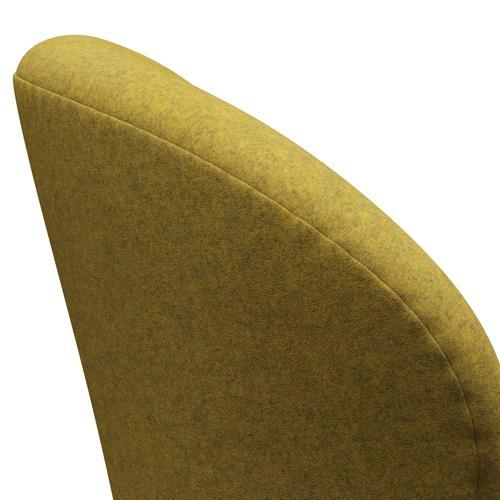 弗里茨·汉森·斯旺（Fritz Hansen Swan）休息室椅子，黑色漆/Divina Melange黄色