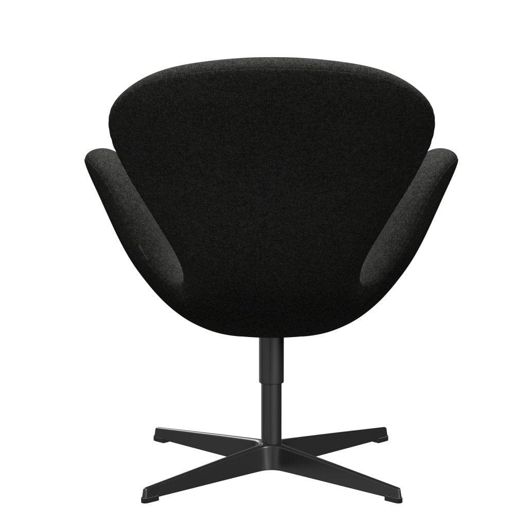 Fritz Hansen Swan Lounge Chair, Black Lacquered/Divina Melange Gray