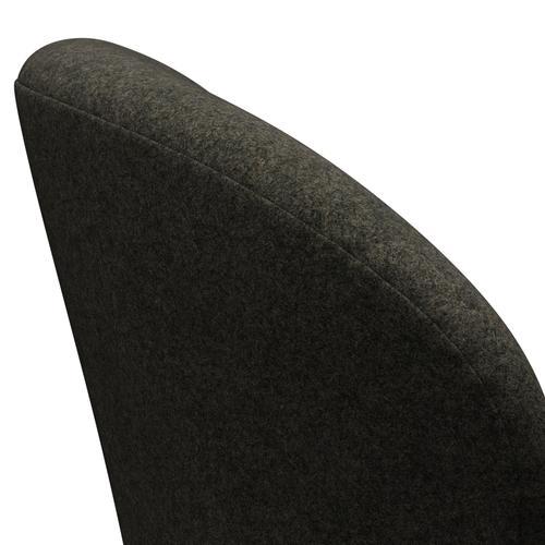 Fritz Hansen Swan Lounge Chair, Black Lacquered/Divina Melange Grey Brown