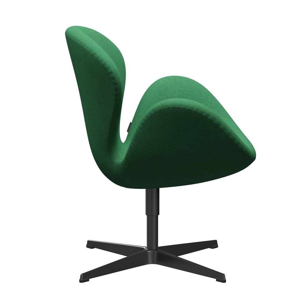 Fritz Hansen Joutsen lounge -tuoli, musta lakattu/divina melange green