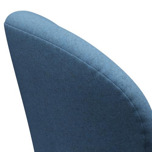Fritz Hansen Chaise de salon de cygne, bleu clair noir / divina melange