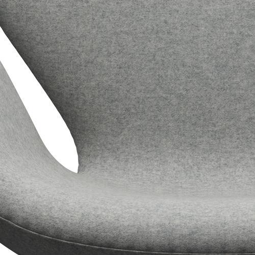 Fritz Hansen Swan休息室椅子，黑色漆/Divina Melange Light Grey