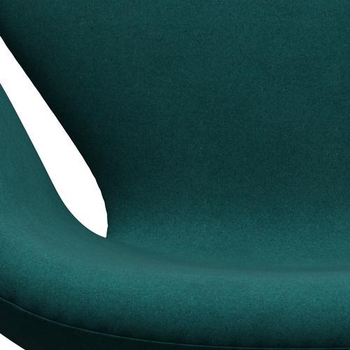 Fritz Hansen Swan Lounge Silla, lacado negro/Divina Melange Coral Green