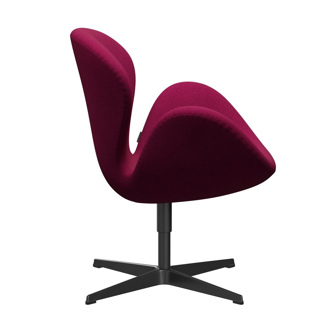 Fritz Hansen Swan Lounge stoel, zwart gelakte/divina melange roze lippenstift