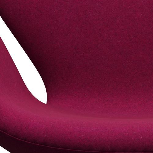 Fritz Hansen Chaise salon de cygne, rouge à lèvres rose mélange noir / divina melange
