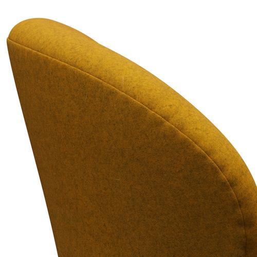 Fritz Hansen Swan Lounge -stoel, zwart gelakt/divina melange oker geel