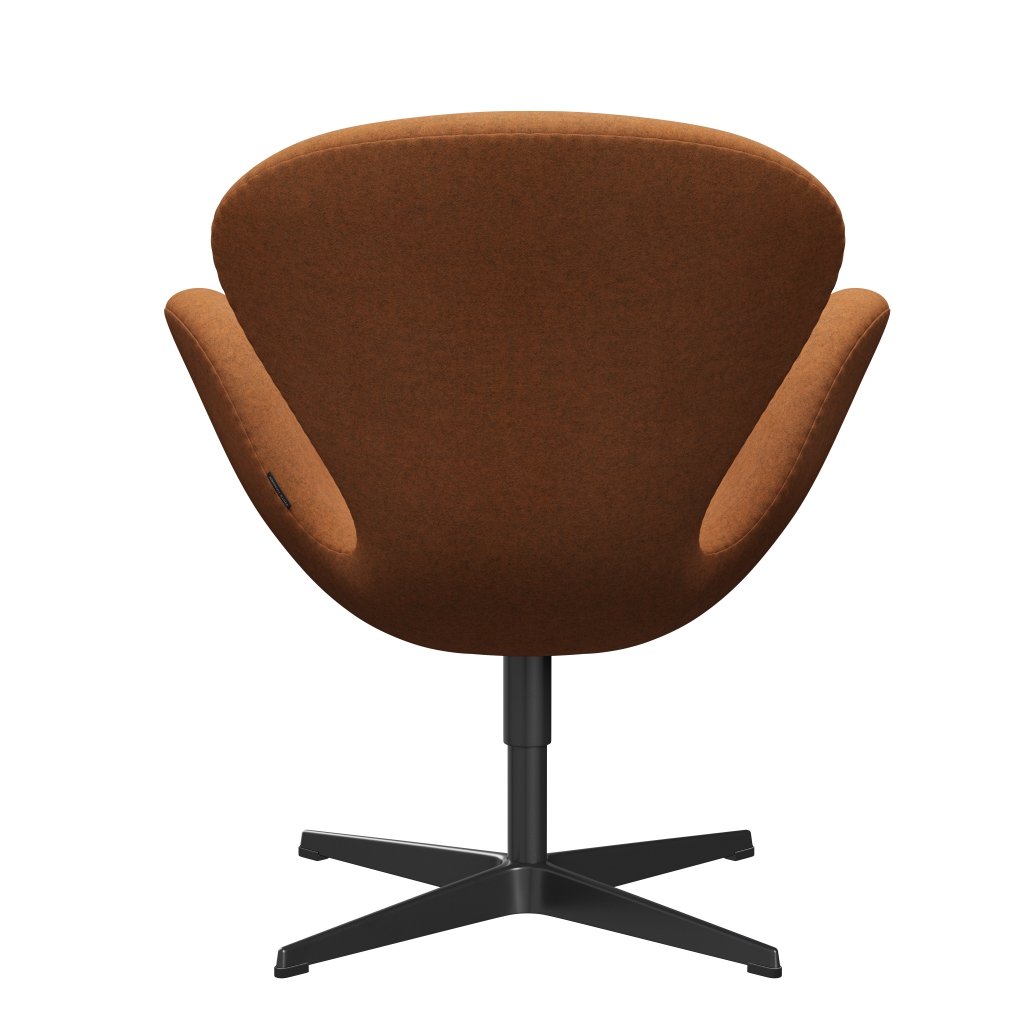 Fritz Hansen Swan Lounge -stoel, zwart gelakt/divina melange oranje licht