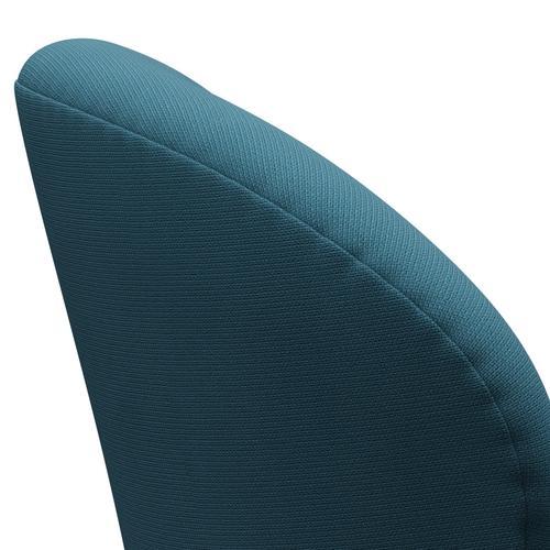 Fritz Hansen Swan Lounge Stuhl, schwarz lackiert/berühmt blaugrün