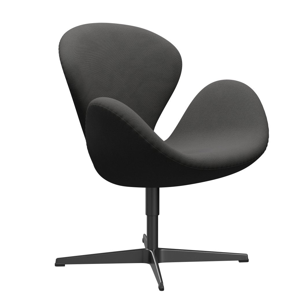 Fritz Hansen Swan休息室椅子，黑色漆/名望深灰色