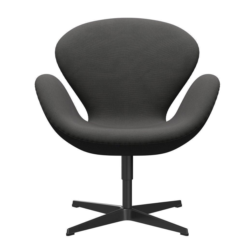 Fritz Hansen Swan休息室椅子，黑色漆/名望深灰色
