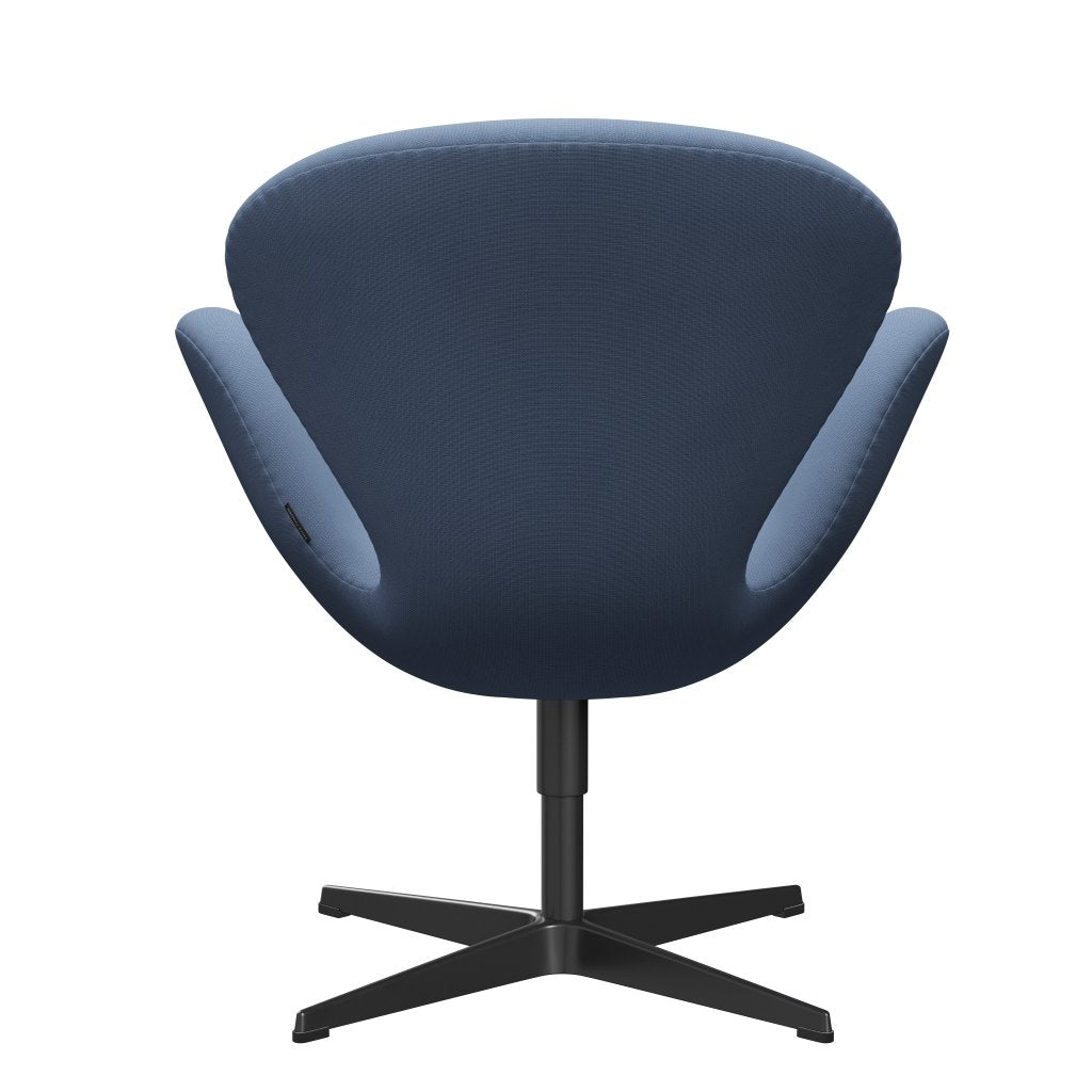Fritz Hansen Swan Lounge Chair, Black Lackered/Fame Grey Blue