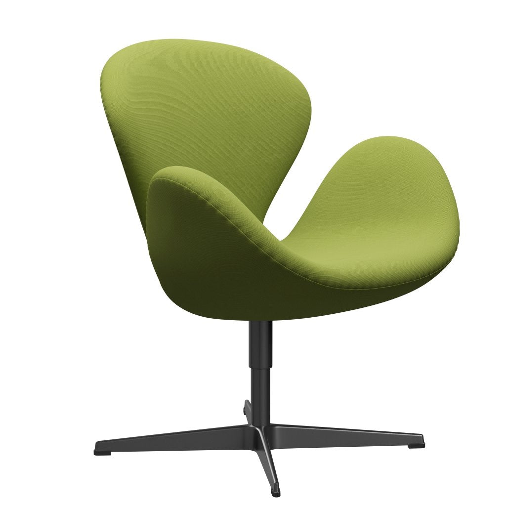 Fritz Hansen Swan Lounge Stuhl, schwarz lackiert/berühmt hellgrasgrün