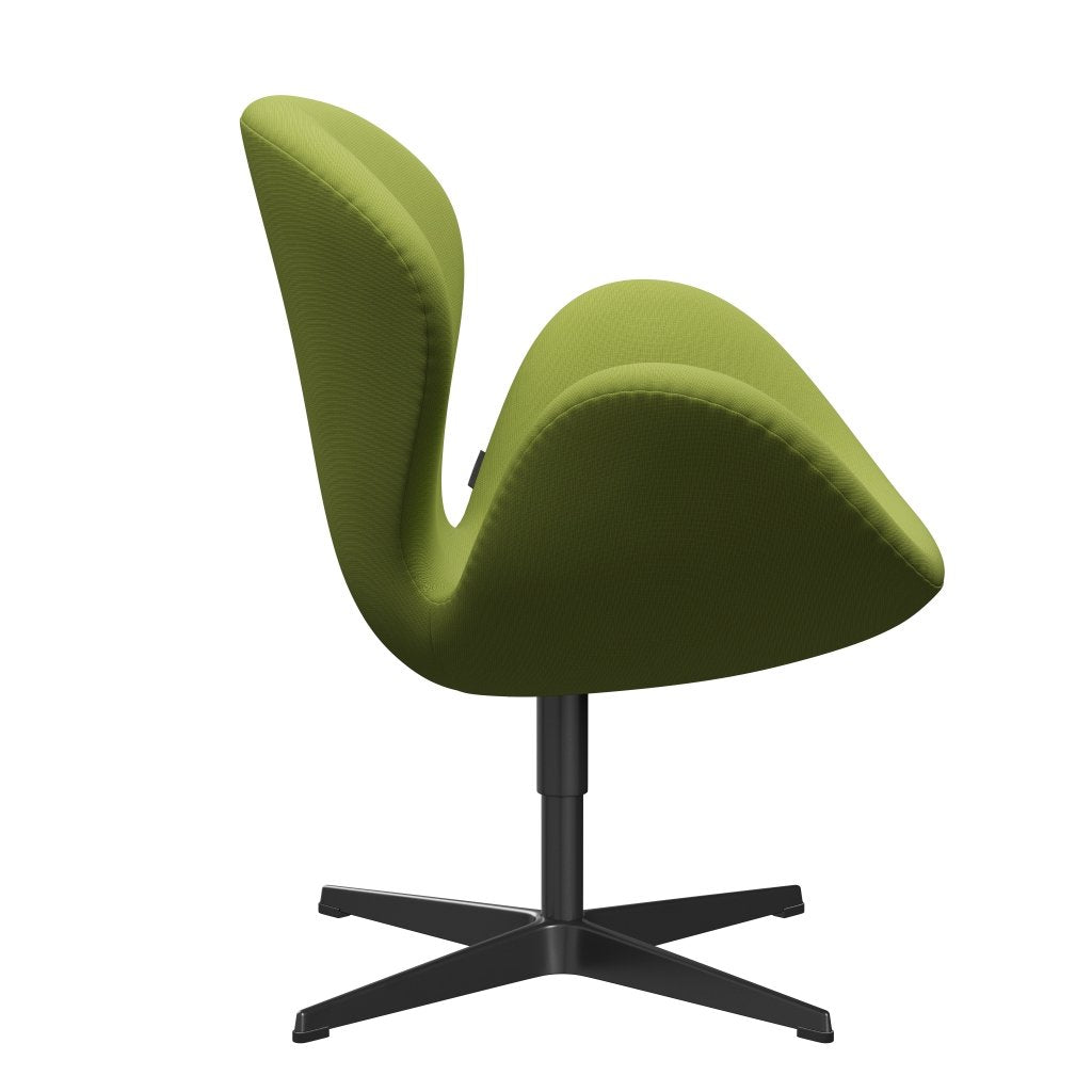 Fritz Hansen Swan Lounge -stoel, zwart gelakte/roem licht grasgroen