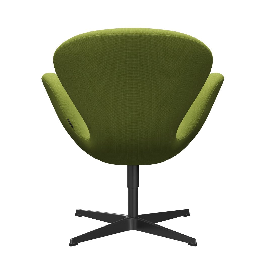 Fritz Hansen Swan Lounge -stoel, zwart gelakte/roem licht grasgroen