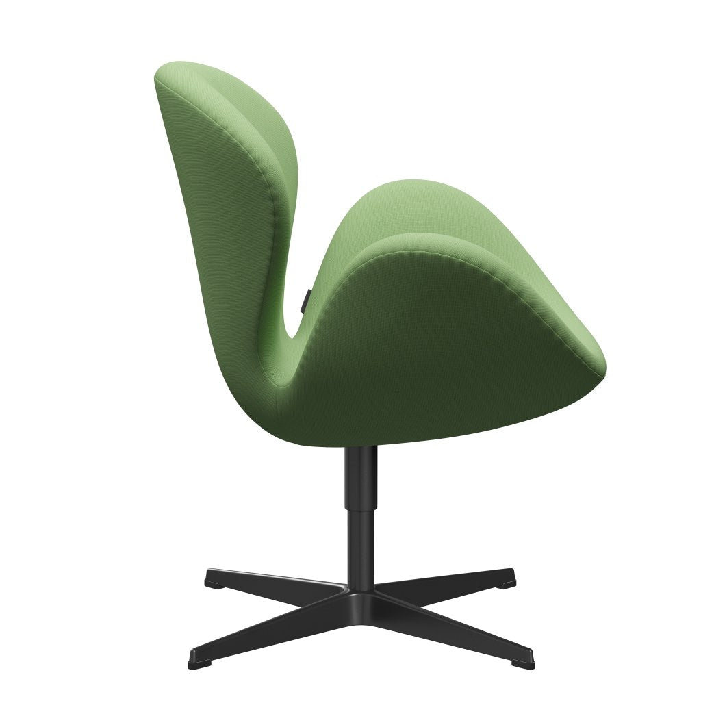 Fritz Hansen Chaise de salon de cygne, noire laquée / renommée vert clair