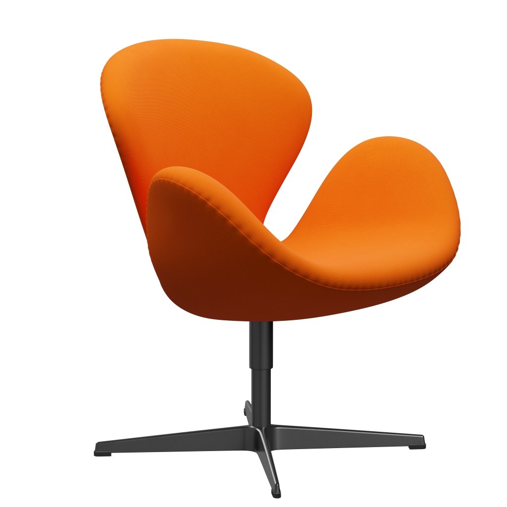 Fritz Hansen Swan Lounge Chair, Black Lacked/Fame Orange (63077)