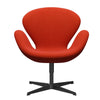 Fritz Hansen Swan Lounge Stuhl, schwarz lackiert/berühmt orange dunkel