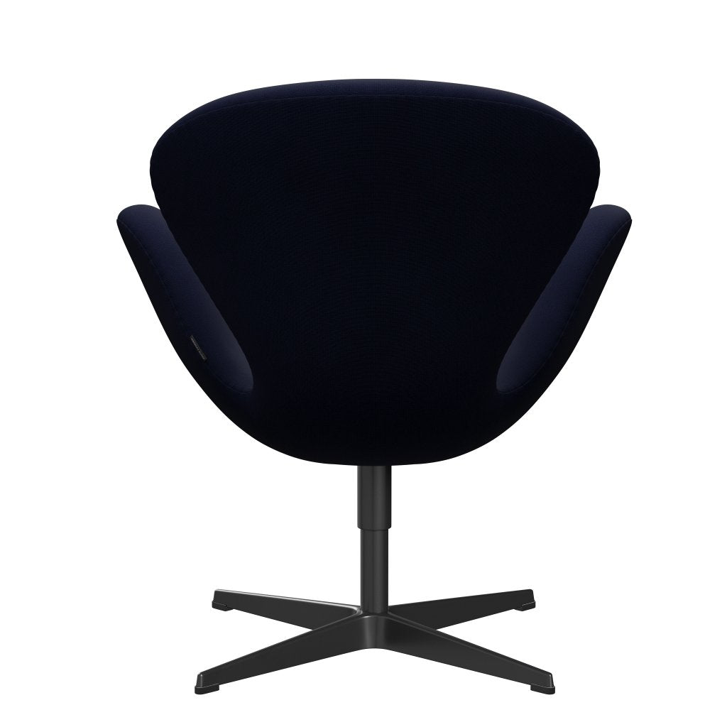 Fritz Hansen Swan Lounge -stoel, zwart gelakt/roem zwart blauw