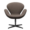 Fritz Hansen Swan Lounge -stoel, zwart gelakt/roem zilver donker