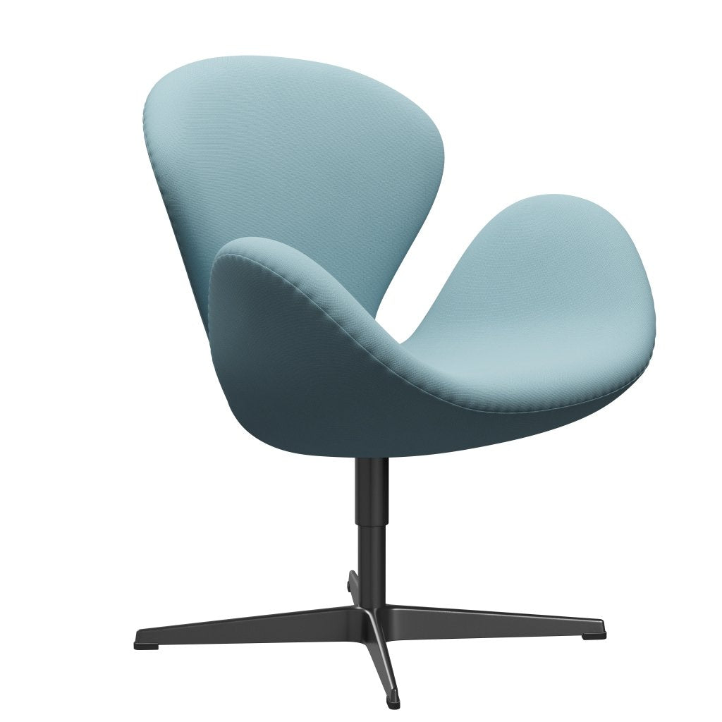 Fritz Hansen Swan Lounge -stoel, zwart gelakt/roem turquoise licht