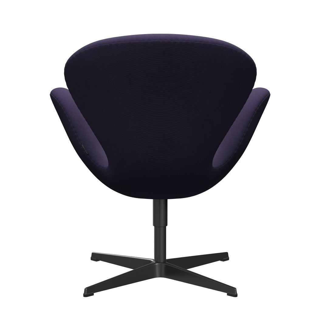 弗里茨·汉森·天鹅休息室椅子，黑色漆/名望紫色的黑暗