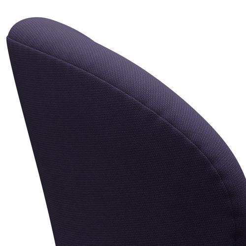 弗里茨·汉森·天鹅休息室椅子，黑色漆/名望紫色的黑暗
