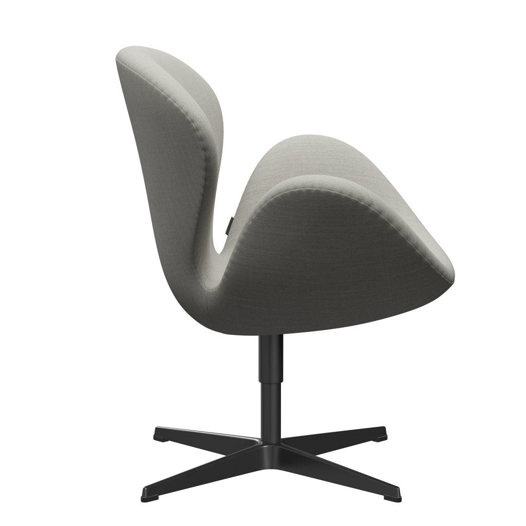 Fritz Hansen Swan Lounge -tuoli, musta lakattu/fiord beige/kivi