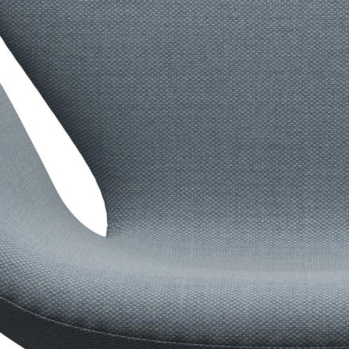 Fritz Hansen Swan Lounge -tuoli, musta lakattu/fiord sininen/harmaa