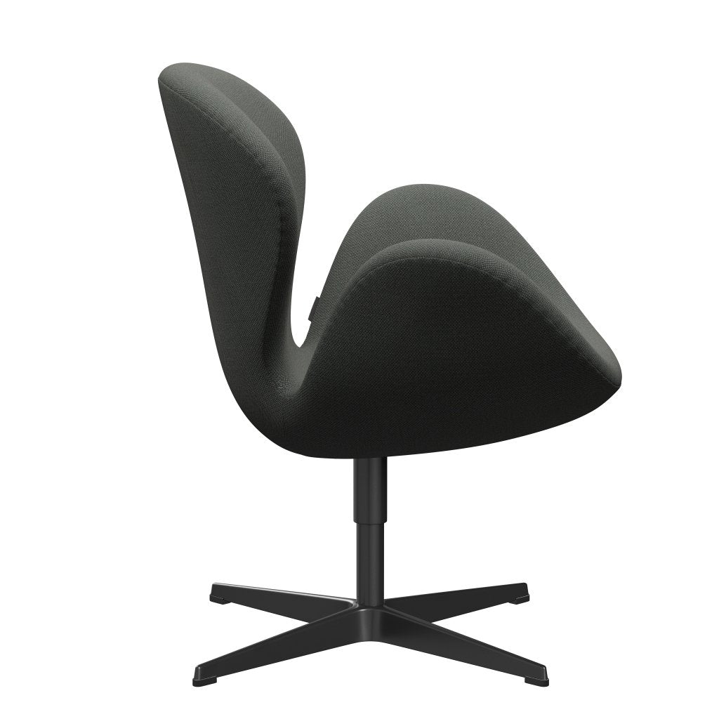 Fritz Hansen Swan Lounge椅子，黑色漆/fiord棕色/灰色