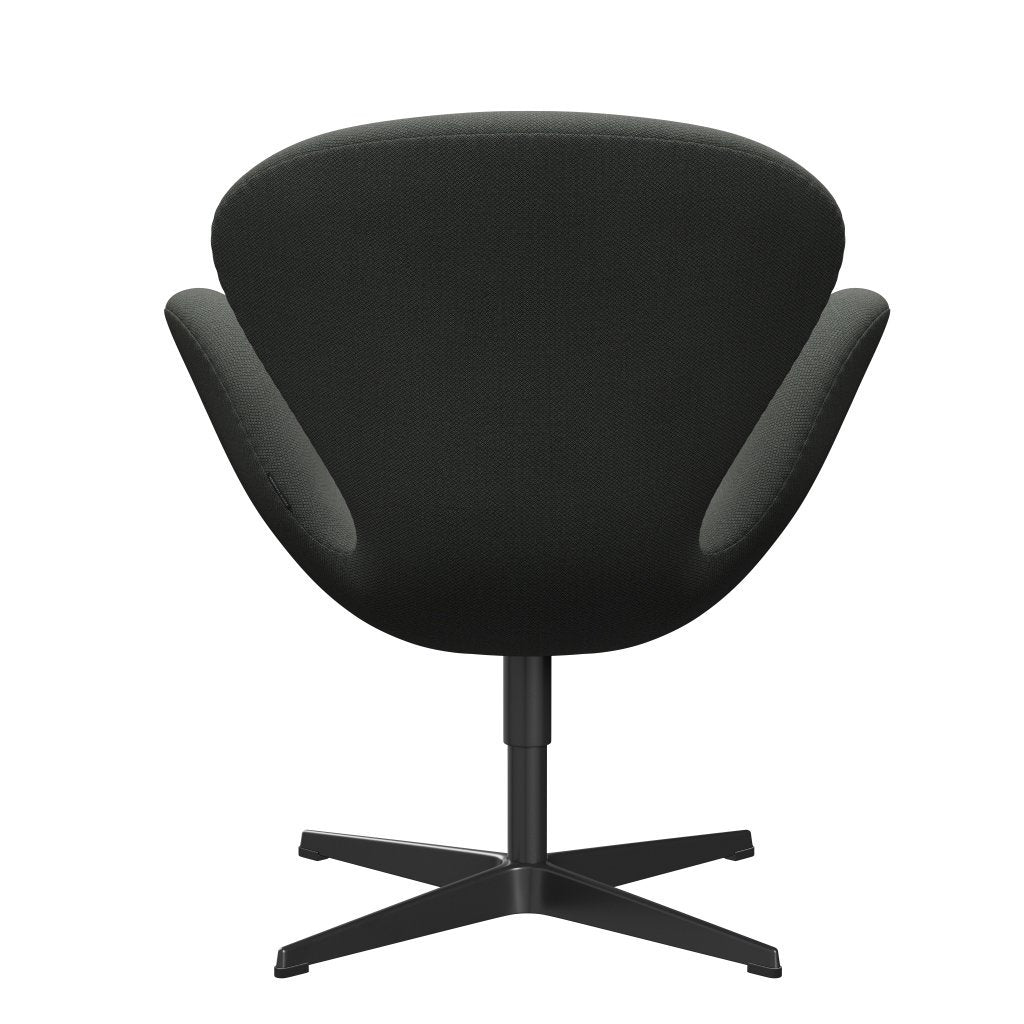 Fritz Hansen Swan Lounge Stuhl, schwarzer lackierter/fiord braun/grau