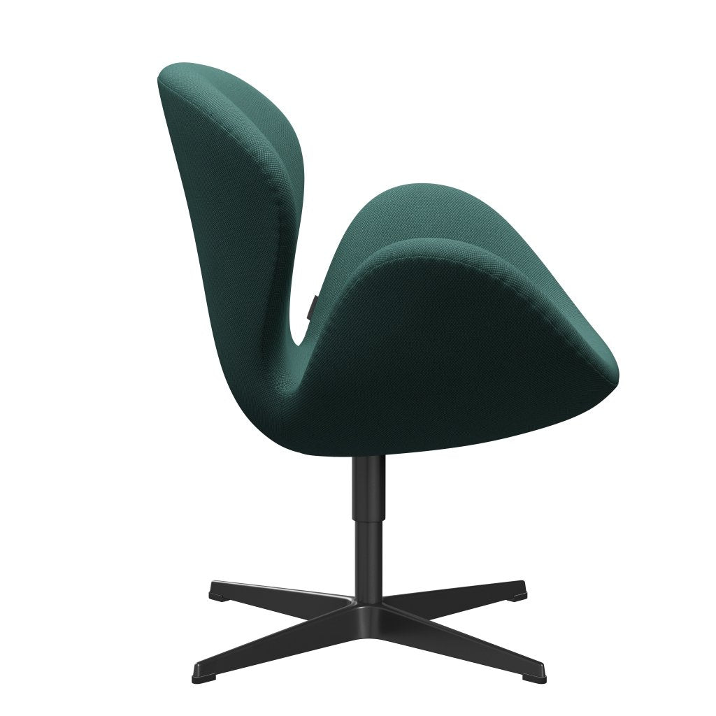 Fritz Hansen Swan Lounge -stoel, zwart gelakt/Fiord Brown/Oranje