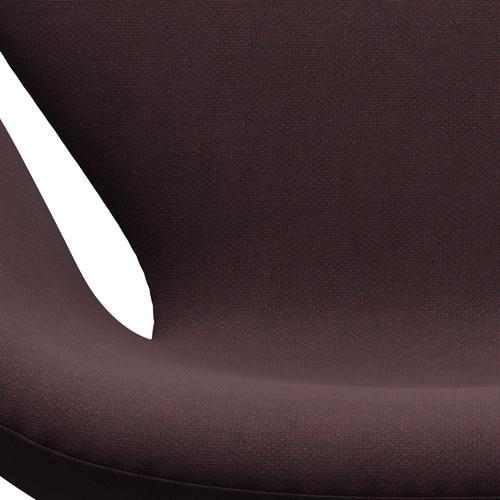 Fritz Hansen Swan Lounge Chair, Black Lacquered/Fiord Bourgogne