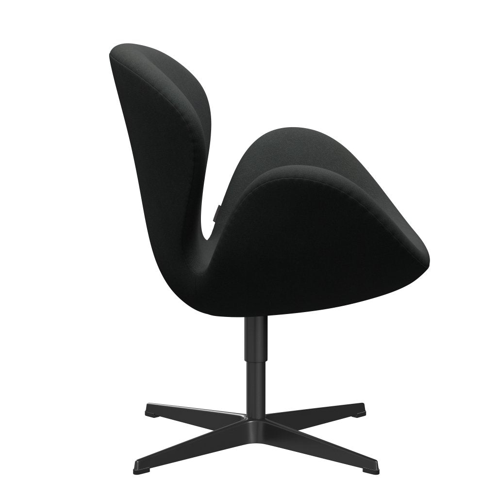 Fritz Hansen Swan Lounge Chair, Black Lacquered/Fiord Charcoal Gray