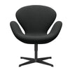 Fritz Hansen Swan Lounge Chair, schwarzer lackierter/fiordkohle grau
