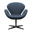 Fritz Hansen Swan Lounge -stoel, zwart gelakt/Fiord Dark Construction/Gray