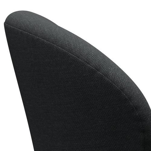 Fritz Hansen Swan Lounge Stuhl, schwarzer lackierter/fiord dunkelgrauer mehrfarbiger Fall