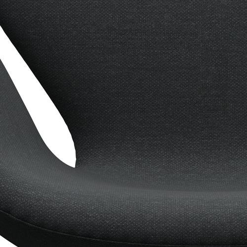 Sedia fritz Hansen Swan Lounge, laccatura nera/Fiord Multicolorato grigio scuro