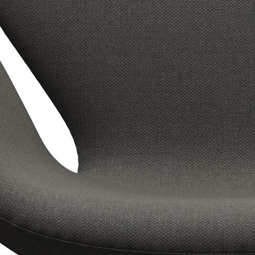 Sedia fritz Hansen Swan Lounge, laccatura nera/fiord grigio scuro/pietra