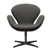 Fritz Hansen Swan Lounge stoel, zwart gelakt/Fiord donkergrijs/steen