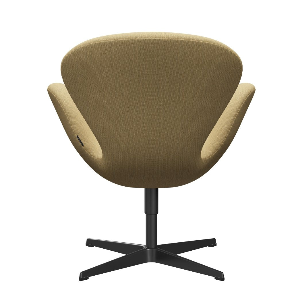 Fritz Hansen Swan Lounge Chair, svart lakkert/fiord fin gul